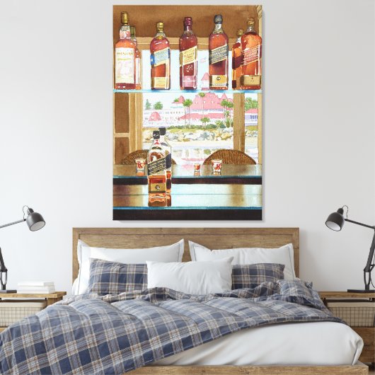 Johnnie Walker en Del Canvas Afdruk (Insitu (Slaapkamer))
