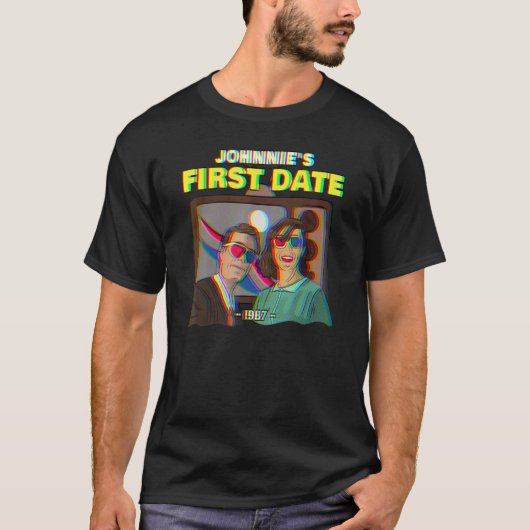 Johnnie's eerste  datum Nostalgia Couples dat T-shirt (Voorkant)