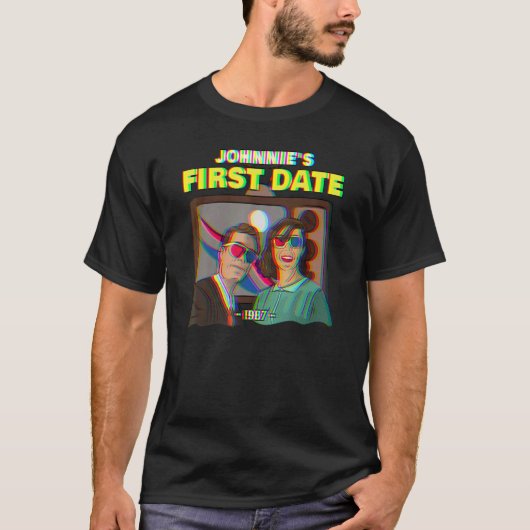 Johnnie's eerste datum Nostalgia Couples dat T-shirt (Voorkant)