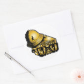 "Johnny 5" Sticker. Ronde Sticker (Envelop)