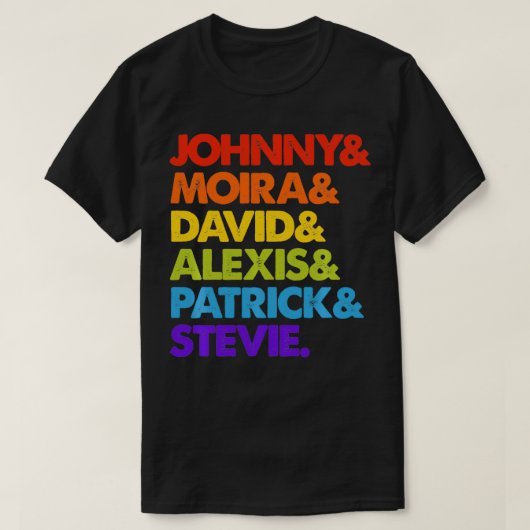 Johnny and Moira and David and Aleis  T-shirt (Design voorkant)