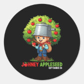 Johnny Appleseed Dag 26 september _1 Ronde Sticker (Voorkant)