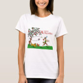 Johnny Appleseed T-shirt, dieren en appelboom T-shirt (Voorkant)