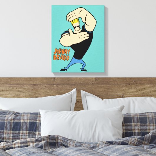 Johnny Bravo Afbeelding Lijst Pose Canvas Afdruk (Insitu (Slaapkamer))
