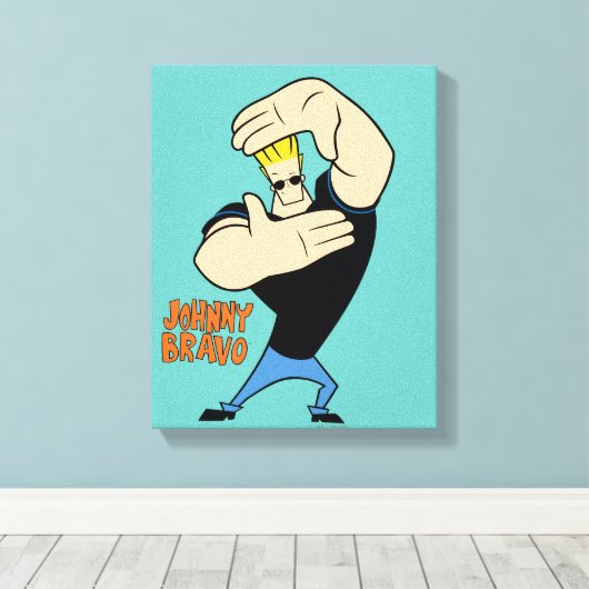 Johnny Bravo Afbeelding Lijst Pose Canvas Afdruk (Insitu (Houten vloer))