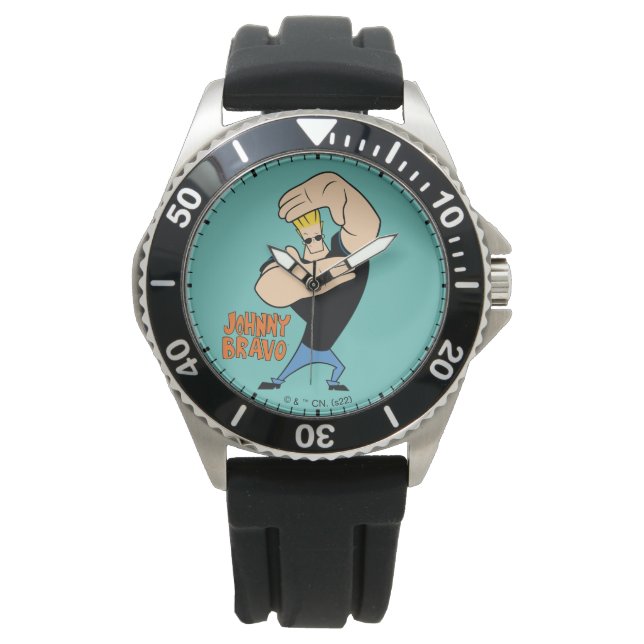 Johnny Bravo Afbeelding Lijst Pose Horloge (Voorkant)
