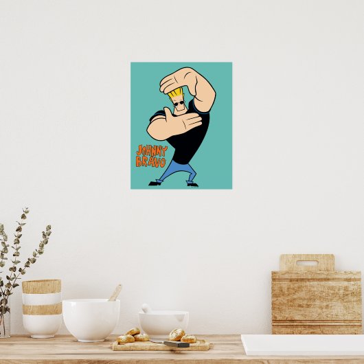 Johnny Bravo Afbeelding Lijst Pose Poster (Keuken)
