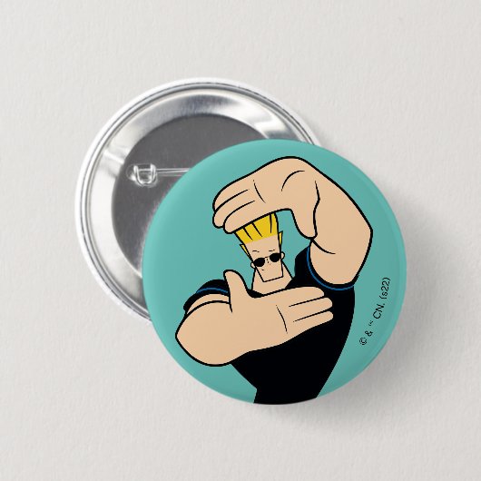 Johnny Bravo Afbeelding Lijst Pose Ronde Button 5,7 Cm (Voorkant /achterkant)