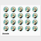 Johnny Bravo Afbeelding Lijst Pose Ronde Sticker (Vel)