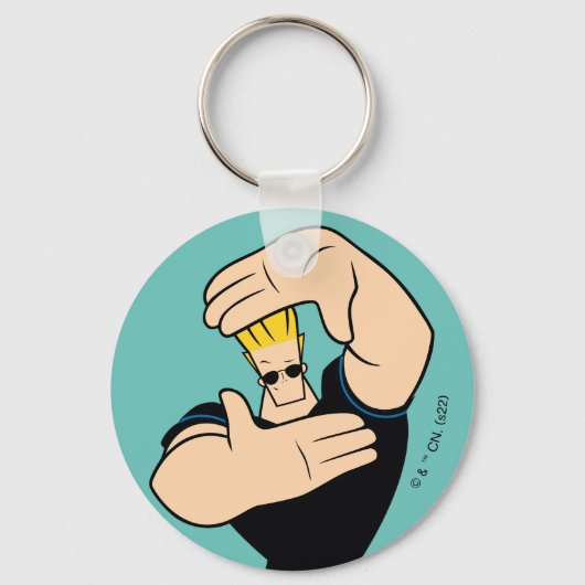 Johnny Bravo Afbeelding Lijst Pose Sleutelhanger (Voorkant)