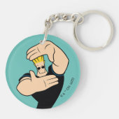 Johnny Bravo Afbeelding Lijst Pose Sleutelhanger (Achterkant)