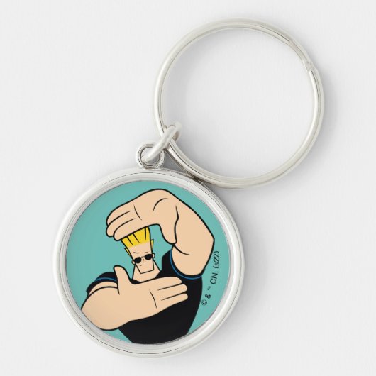 Johnny Bravo Afbeelding Lijst Pose Sleutelhanger (Voorkant)
