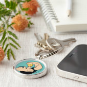 Johnny Bravo Afbeelding Lijst Pose Sleutelhanger (Zijkant)