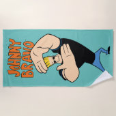 Johnny Bravo Afbeelding Lijst Pose Strandlaken (Voorkant)