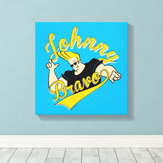 Johnny Bravo Athletic Graphic Canvas Afdruk (Insitu (Houten vloer))