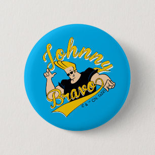 Johnny Bravo Athletic Graphic Ronde Button 5,7 Cm