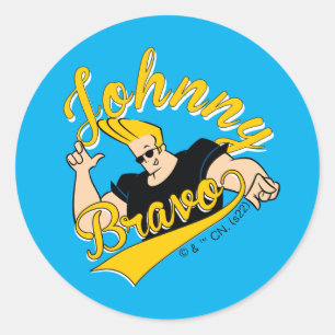 Johnny Bravo Athletic Graphic Ronde Sticker