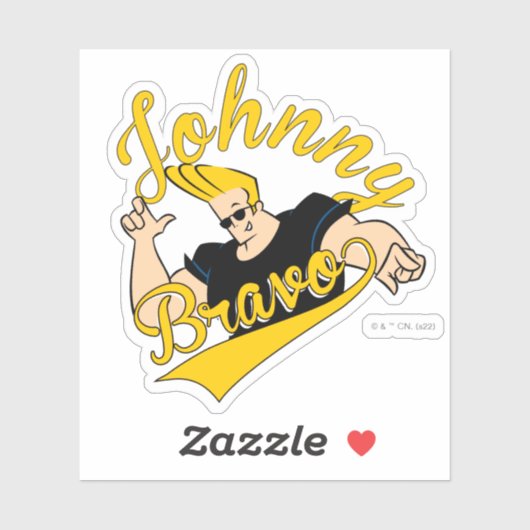 Johnny Bravo Athletic Graphic Sticker (Vel)