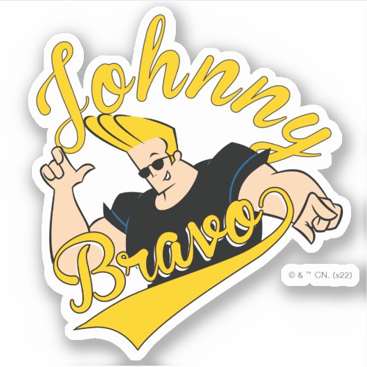 Johnny Bravo Athletic Graphic Sticker (Voorkant)