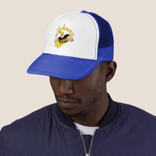 Johnny Bravo Athletic Graphic Trucker Pet (In situ)