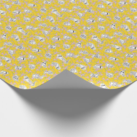 Johnny Bravo Characters Pattern Cadeaupapier (Hoek)