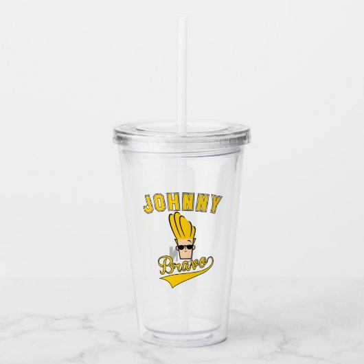 Johnny Bravo Collegiate Graphic Acryl Drinkbeker (Voorkant)