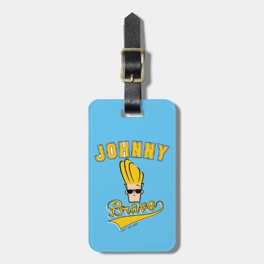 Johnny Bravo Collegiate Graphic Bagagelabel (Voorkant verticaal)