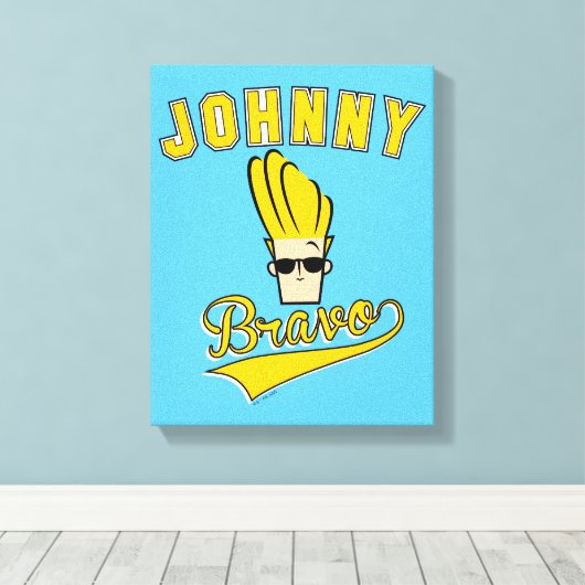 Johnny Bravo Collegiate Graphic Canvas Afdruk (Insitu (Houten vloer))