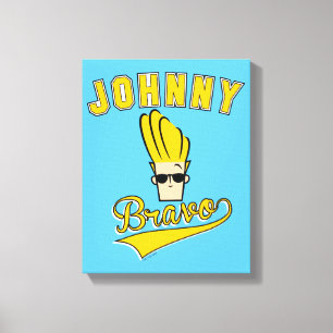 Johnny Bravo Collegiate Graphic Canvas Afdruk