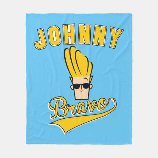 Johnny Bravo Collegiate Graphic Fleece Deken (Voorkant)