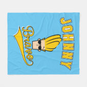 Johnny Bravo Collegiate Graphic Fleece Deken (Voorkant (Horizontaal))