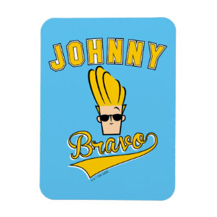 Johnny Bravo Collegiate Graphic Magneet
