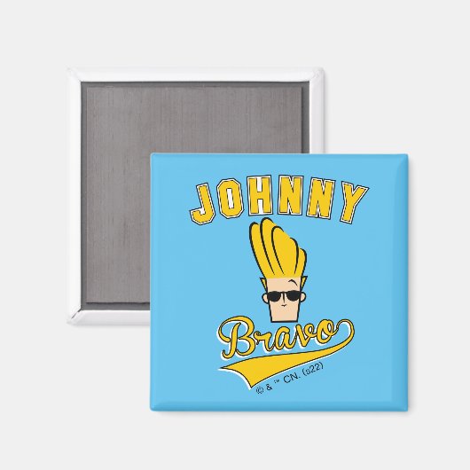 Johnny Bravo Collegiate Graphic Magneet (Voorkant / Achterkant)