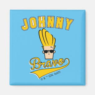 Johnny Bravo Collegiate Graphic Magneet