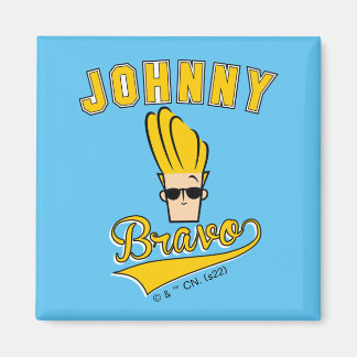 Johnny Bravo Collegiate Graphic Magneet
