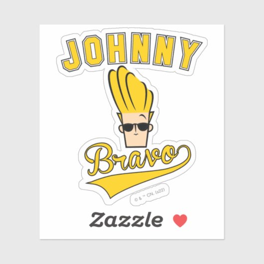 Johnny Bravo Collegiate Graphic Sticker (Vel)