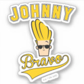 Johnny Bravo Collegiate Graphic Sticker (Voorkant)