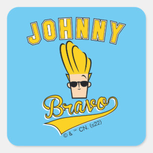 Johnny Bravo Collegiate Graphic Vierkante Sticker