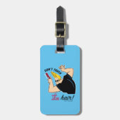 Johnny Bravo Comb - Don't Touch The Hair! Bagagelabel (Voorkant verticaal)