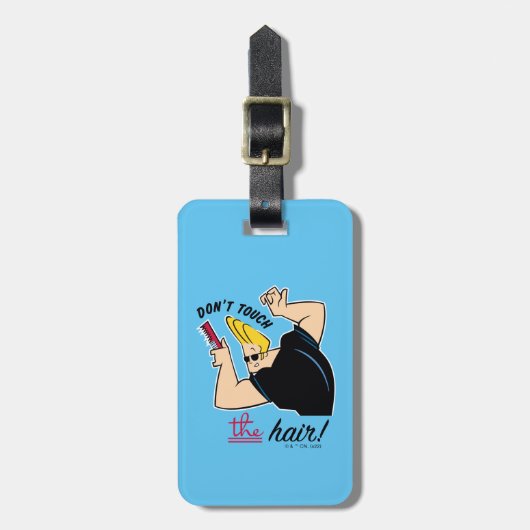 Johnny Bravo Comb - Don't Touch The Hair! Bagagelabel (Voorkant verticaal)