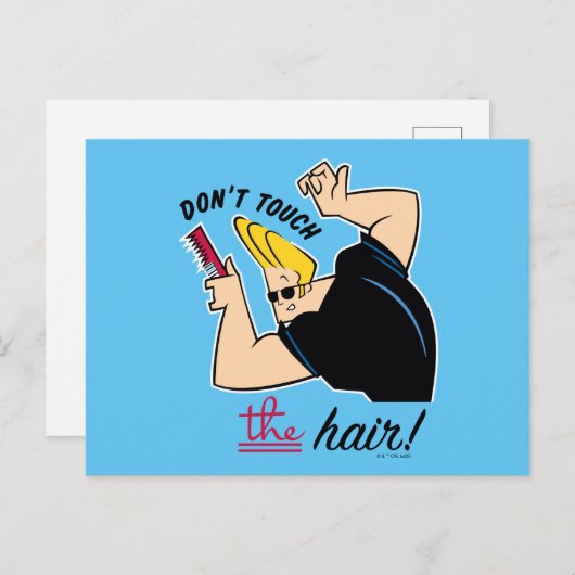 Johnny Bravo Comb - Raak het haar niet aan! Briefkaart (Voorkant / Achterkant)