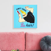 Johnny Bravo Comb - Raak het haar niet aan! Canvas Afdruk (Insitu (Woonkamer))