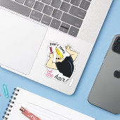 Johnny Bravo Comb - Raak het haar niet aan! Sticker (Laptop met iPhone)