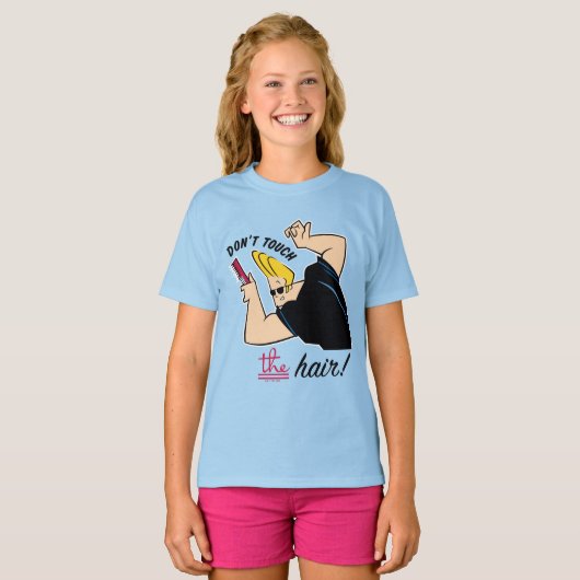 Johnny Bravo Comb - Raak het haar niet aan! T-shirt (Voorkant volledig)