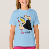 Johnny Bravo Comb - Raak het haar niet aan! T-shirt (Voorkant)
