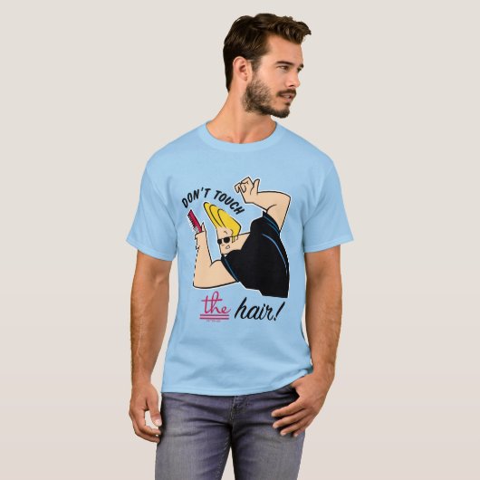 Johnny Bravo Comb - Raak het haar niet aan! T-shirt (Voorkant volledig)