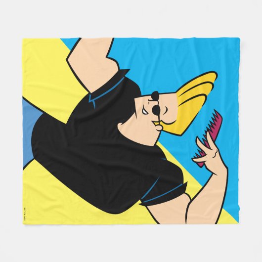 Johnny Bravo Combing Hair Fleece Deken (Voorkant (Horizontaal))