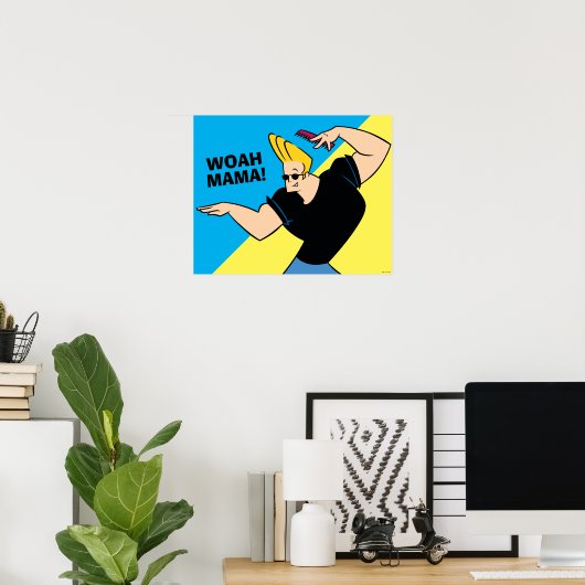 Johnny Bravo Combing Hair Poster (Thuiskantoor)