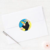 Johnny Bravo Combing Hair Ronde Sticker (Envelop)