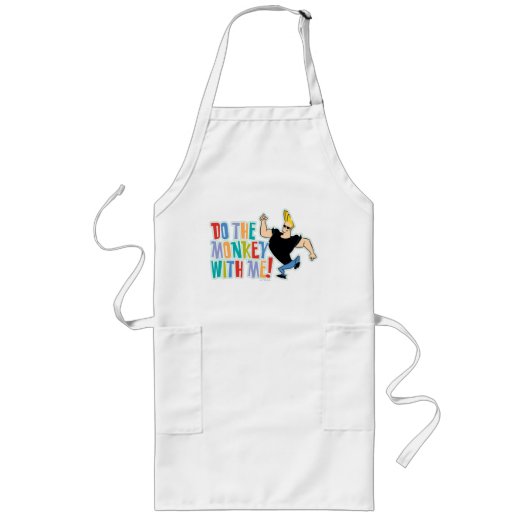 Johnny Bravo, doe de aap met me mee! Lang Schort (Voorkant)